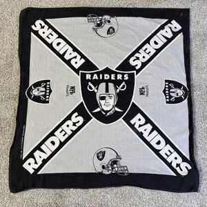 Vintage 90s Oakland Raiders Football Bandana Scarf All Cotton Made USA